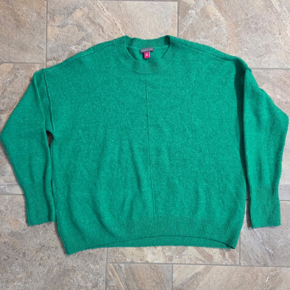 Vince Camuto Emerald Green Crewneck Sweater Oversized Knit Pullover Womens‎ M